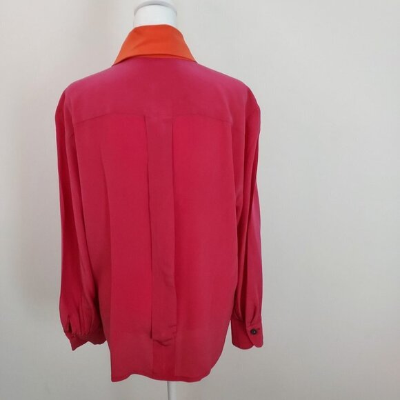 Laurel By Escada 100% Silk Long Sleeve Button Down Blouse - Picture 8 of 11